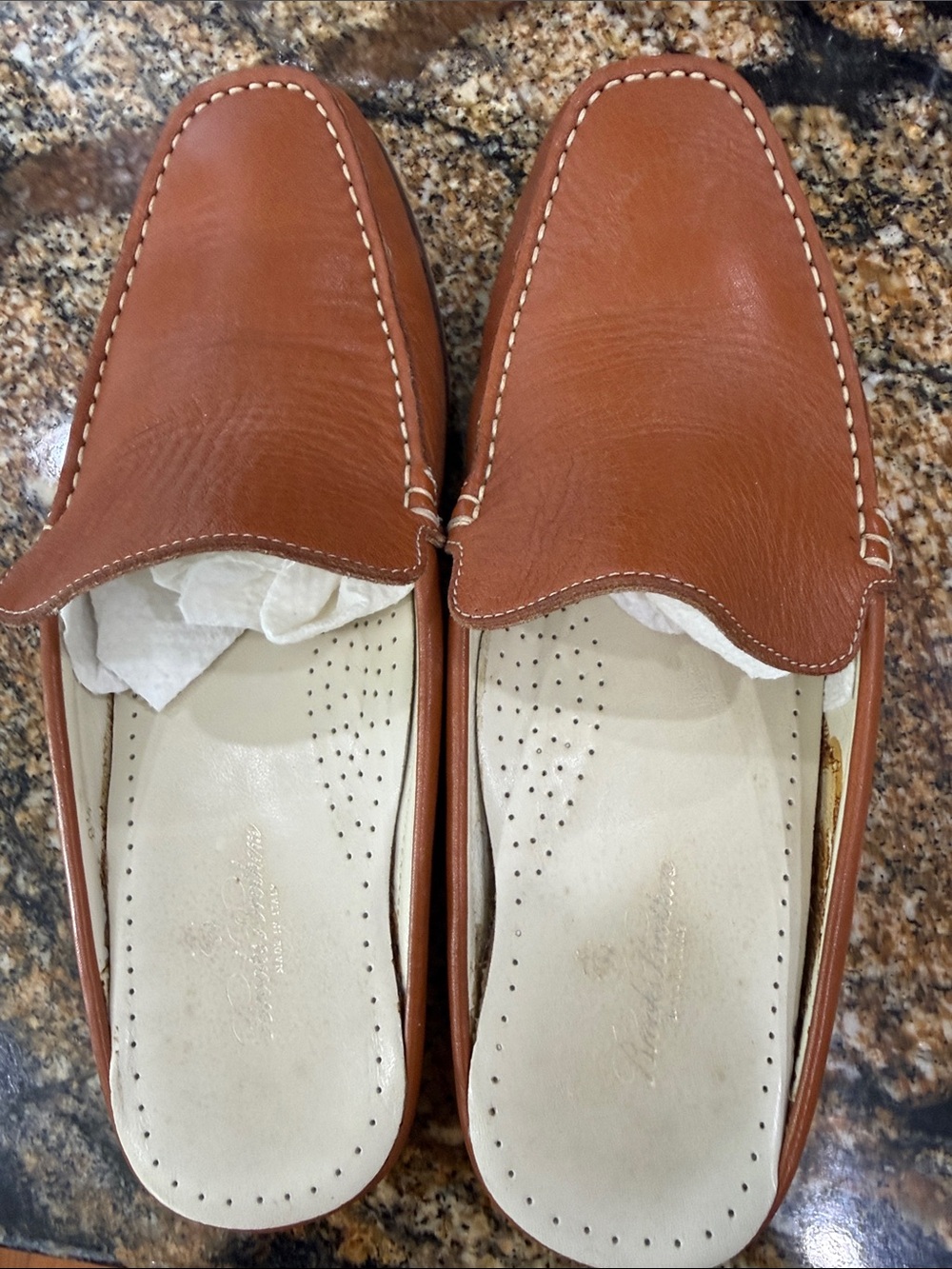 Brooks Brothers Tan Leather Slip-On Loafers